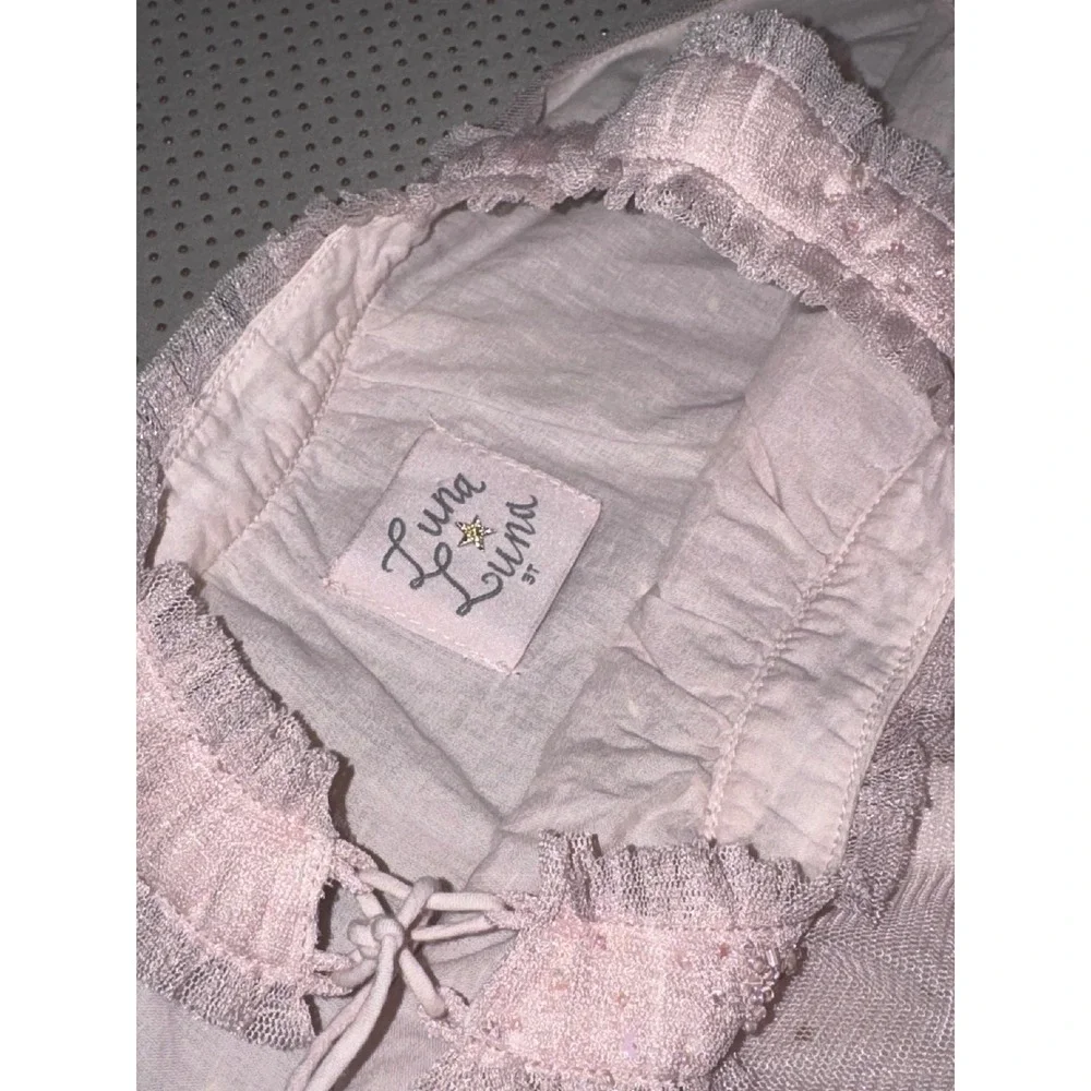 Luna Luna Collection Toddler Girl Pink Tulle Gold Star Dress Ruffle Beaded 3T